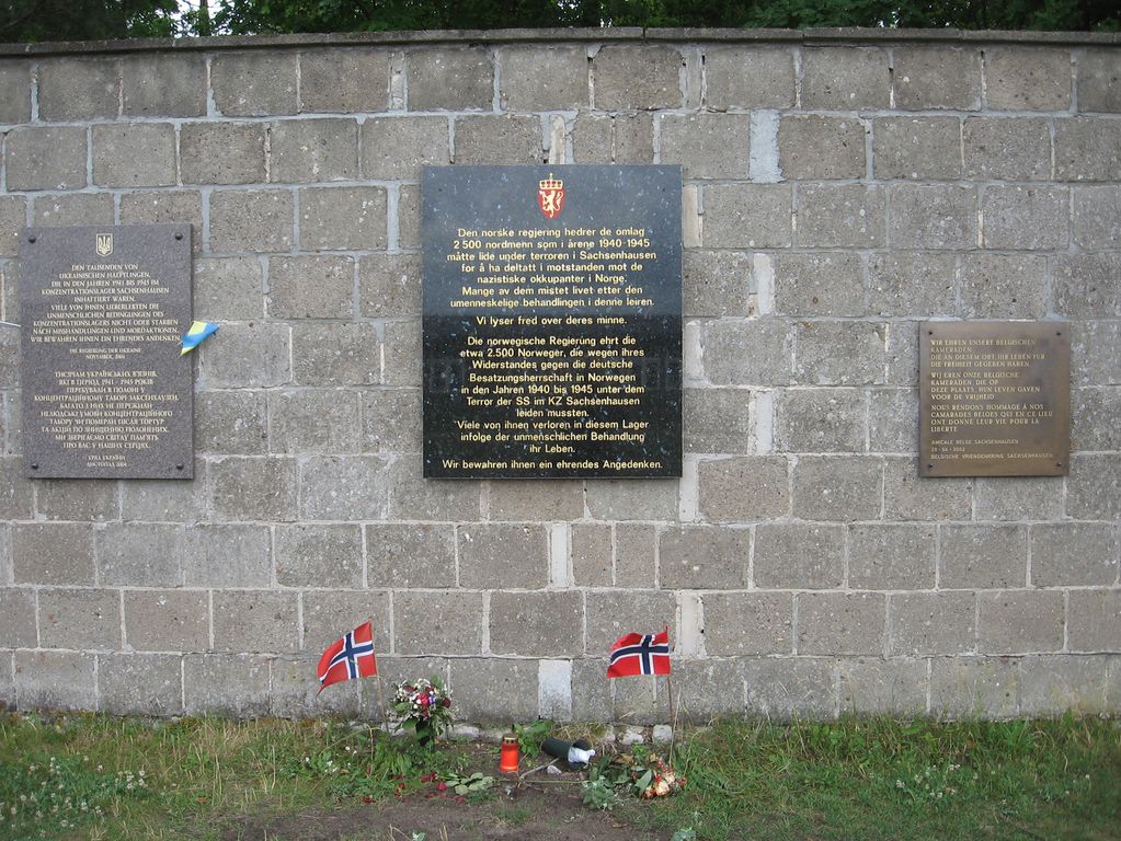 Gedenktafel für die norwegischen Opfer des KZ Sachsenhausen