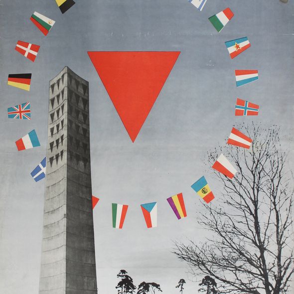 Plakat zur Eröffnung der Nationalen Mahn- und Gedenkstätte Sachsenhausen (1961)
