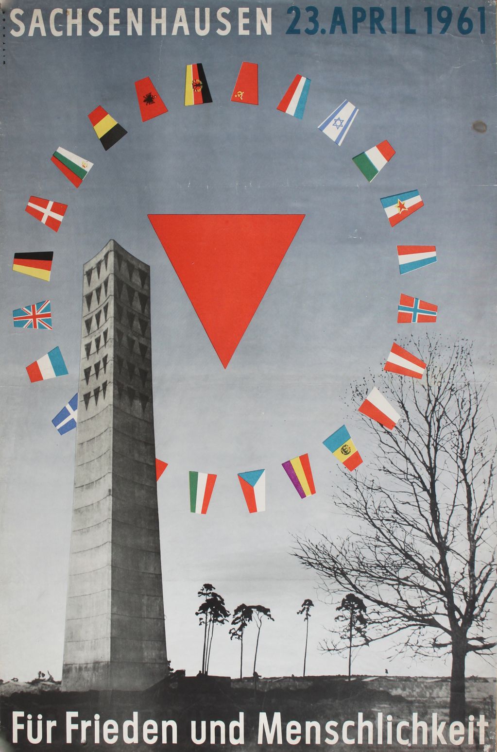 Plakat zur Eröffnung der Nationalen Mahn- und Gedenkstätte Sachsenhausen (1961)