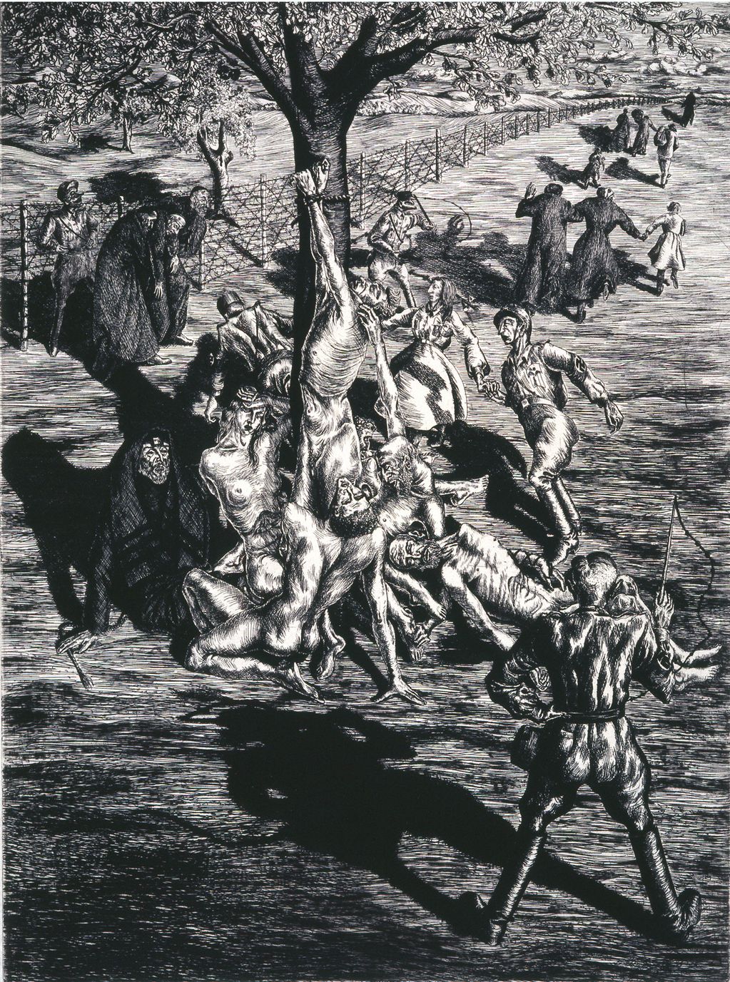 Rudolf Carl Ripper (1905-1960): „Millions and Millions“ aus dem Zyklus „Écraser l’infâme!“, 1936, Kaltnadelradierung (GuMS)