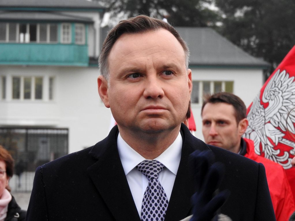 Der polnische Präsident Andrzej Duda in der Gedenkstätte Sachsenhausen am 9. November 2019 (Foto: Sven Hilbrandt)